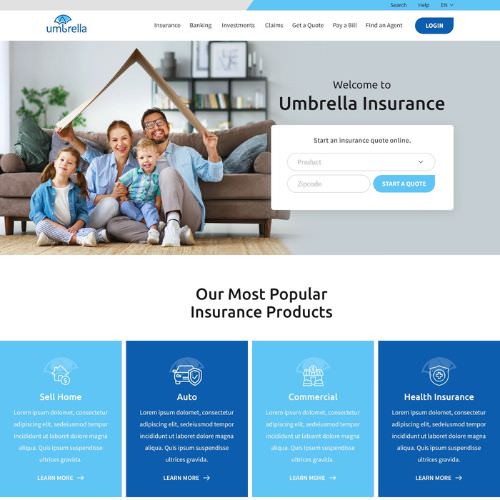 Insurance agency website example by One Eleven Web Design