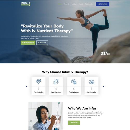 IV nutrional therapist website example by One Eleven Web Design