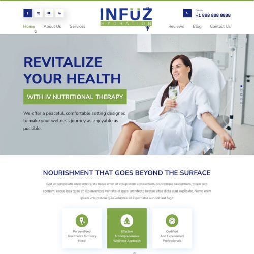 IV nutrional therapist website example by One Eleven Web Design