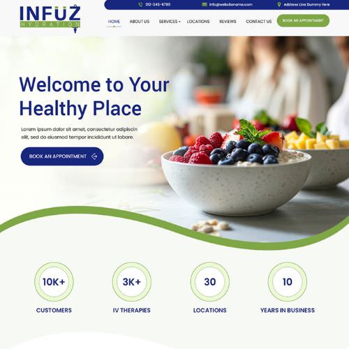 IV nutrional therapist website example by One Eleven Web Design