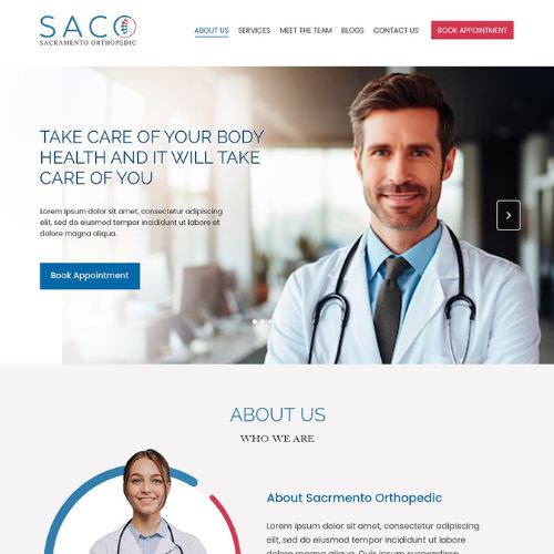 Orthopedic surgeon website example by One Eleven Web Design