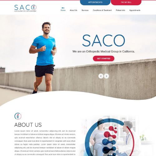 Orthopedic surgeon website example by One Eleven Web Design