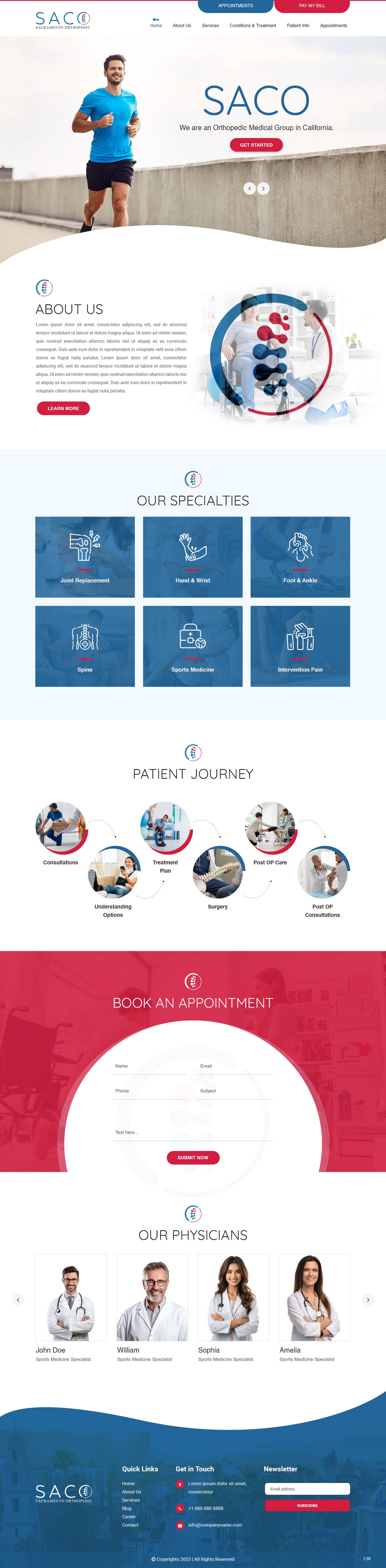 Orthopedic surgeon website example by One Eleven Web Design