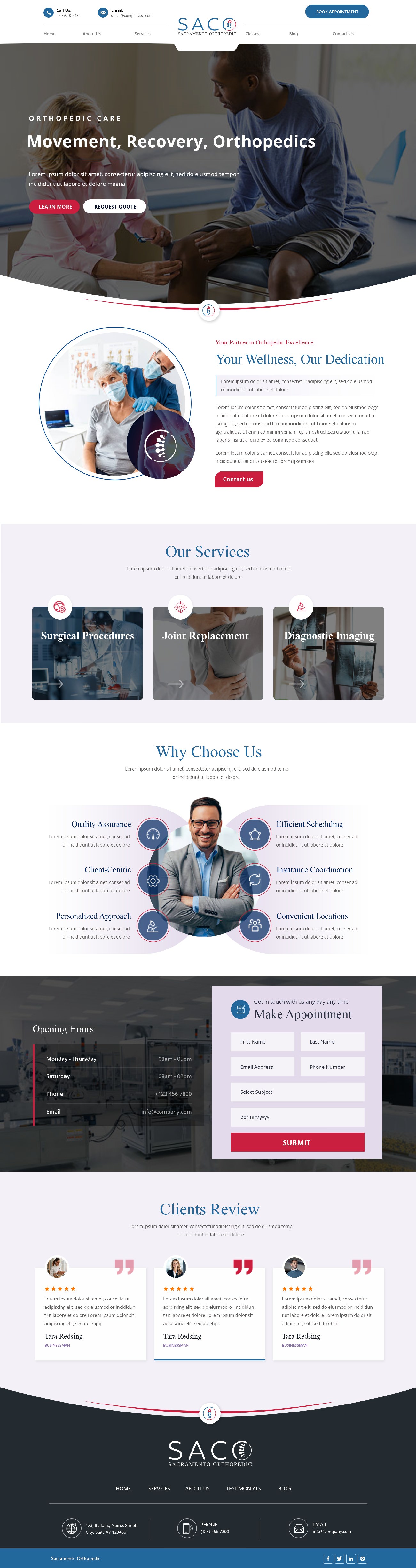 Orthopedic surgeon website example by One Eleven Web Design