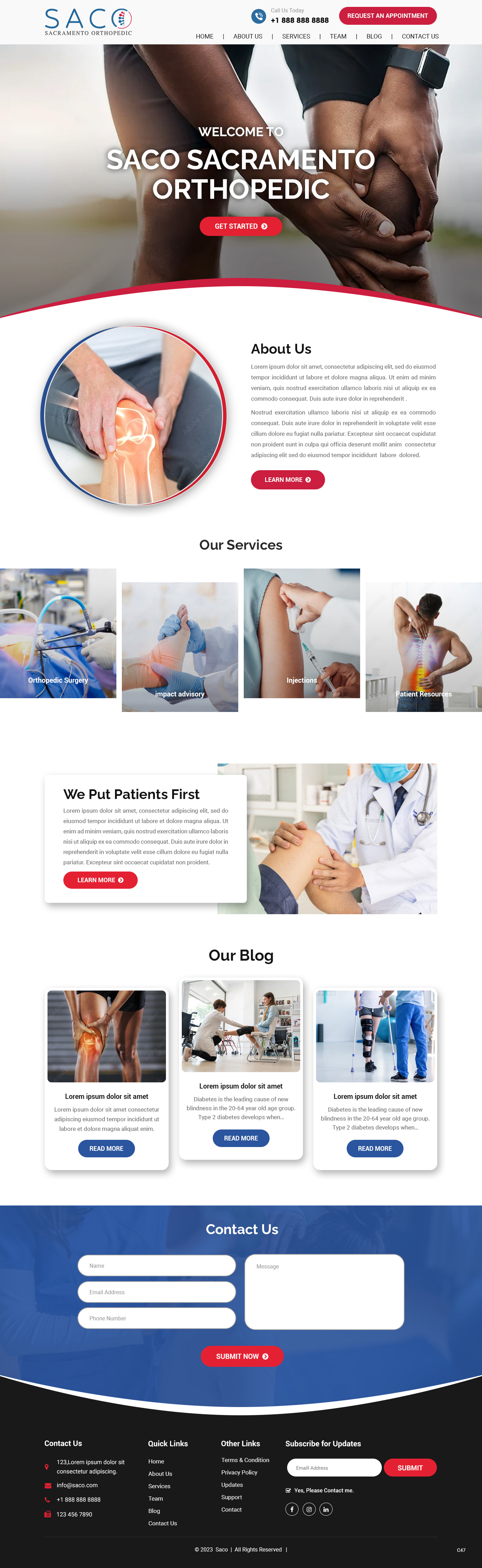 Orthopedic surgeon website example by One Eleven Web Design