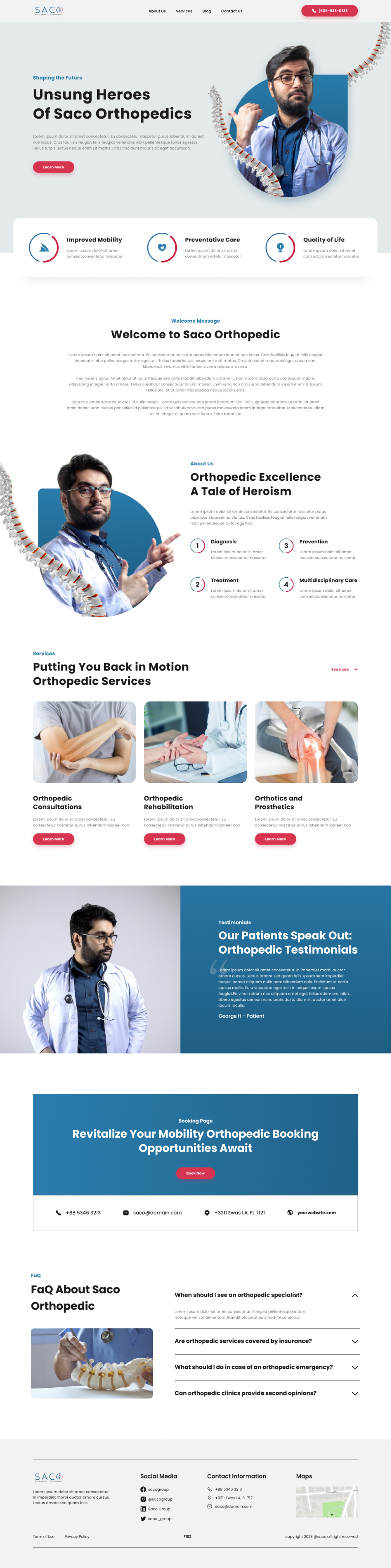 Orthopedic surgeon website example by One Eleven Web Design