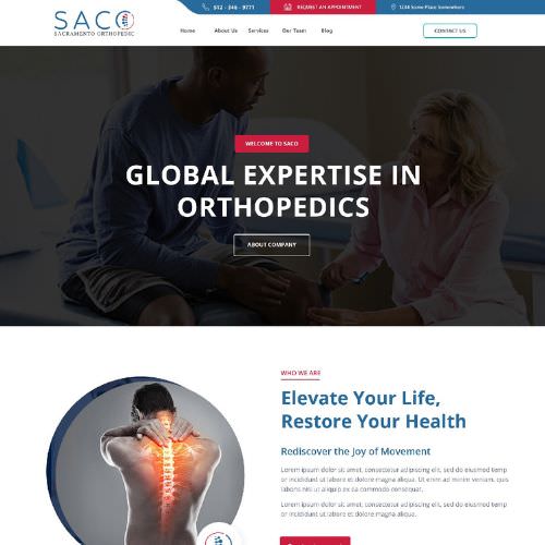 Orthopedic surgeon website example by One Eleven Web Design