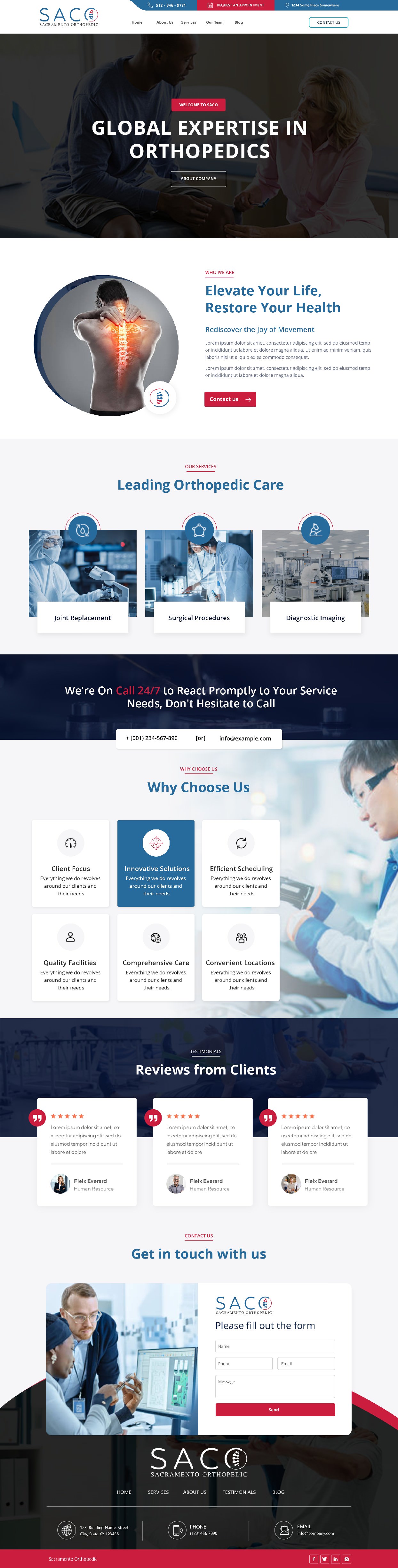 Orthopedic surgeon website example by One Eleven Web Design