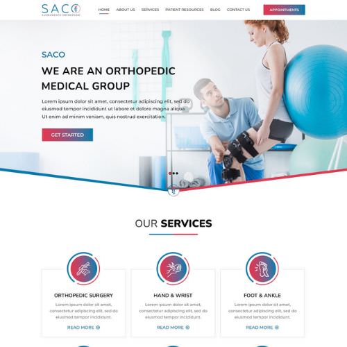 Orthopedic surgeon website example by One Eleven Web Design