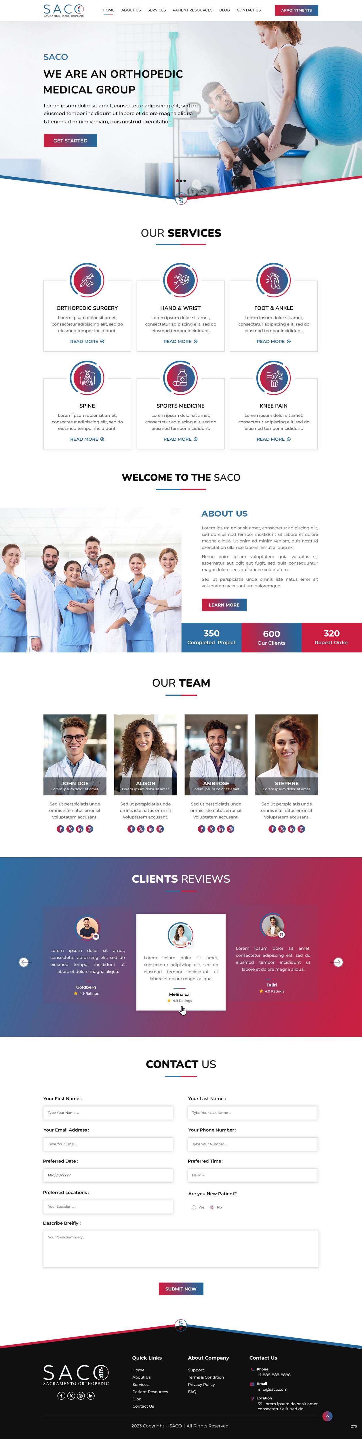Orthopedic surgeon website example by One Eleven Web Design