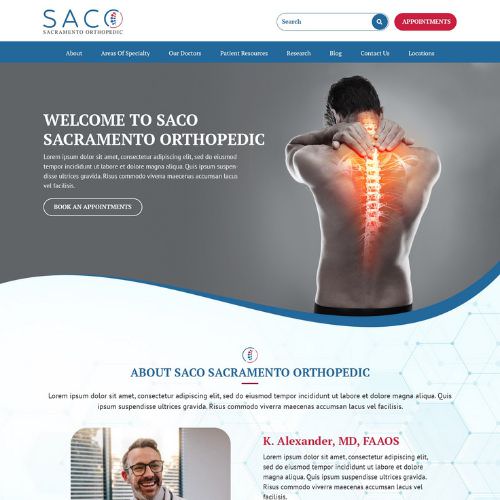 Orthopedic surgeon website example by One Eleven Web Design