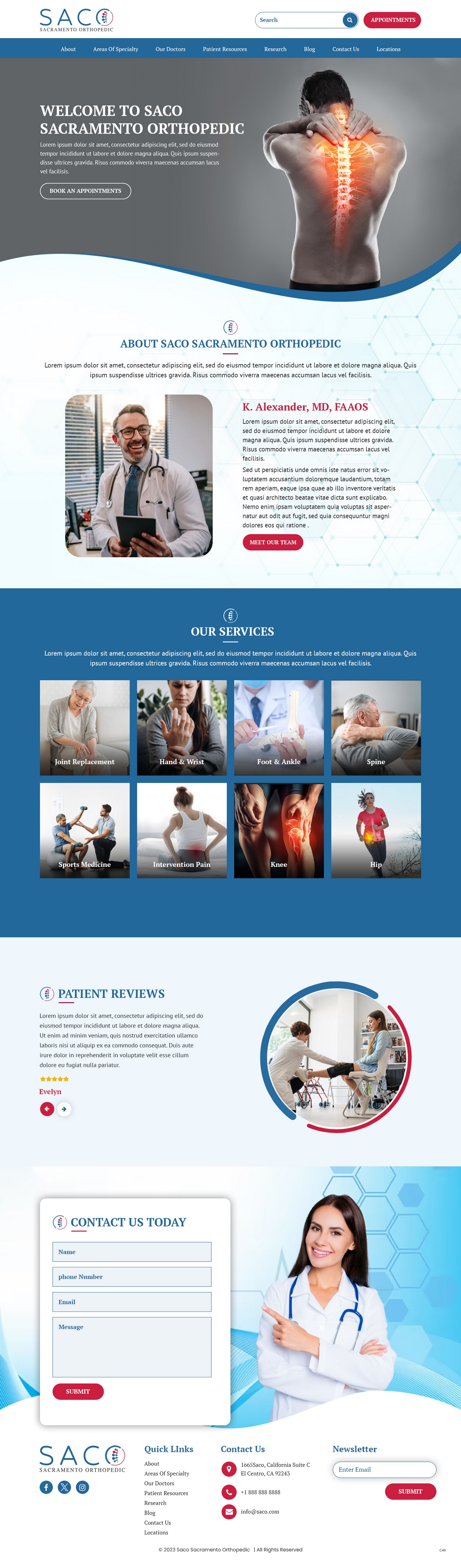 Orthopedic surgeon website example by One Eleven Web Design