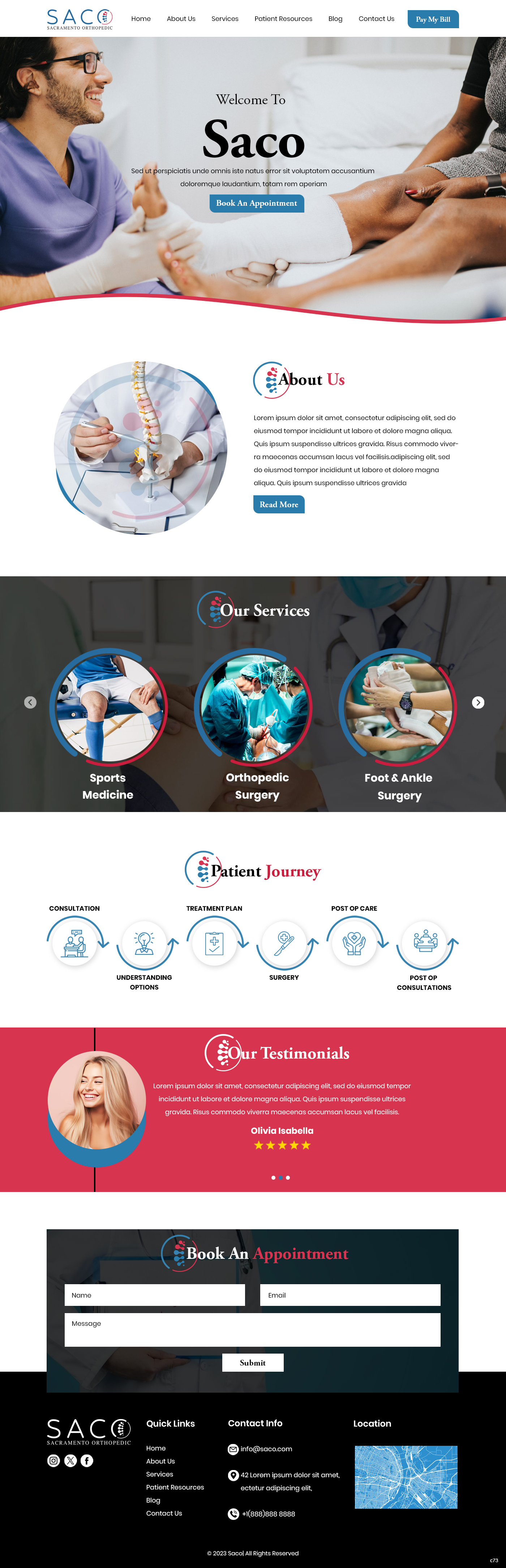 Orthopedic surgeon website example by One Eleven Web Design