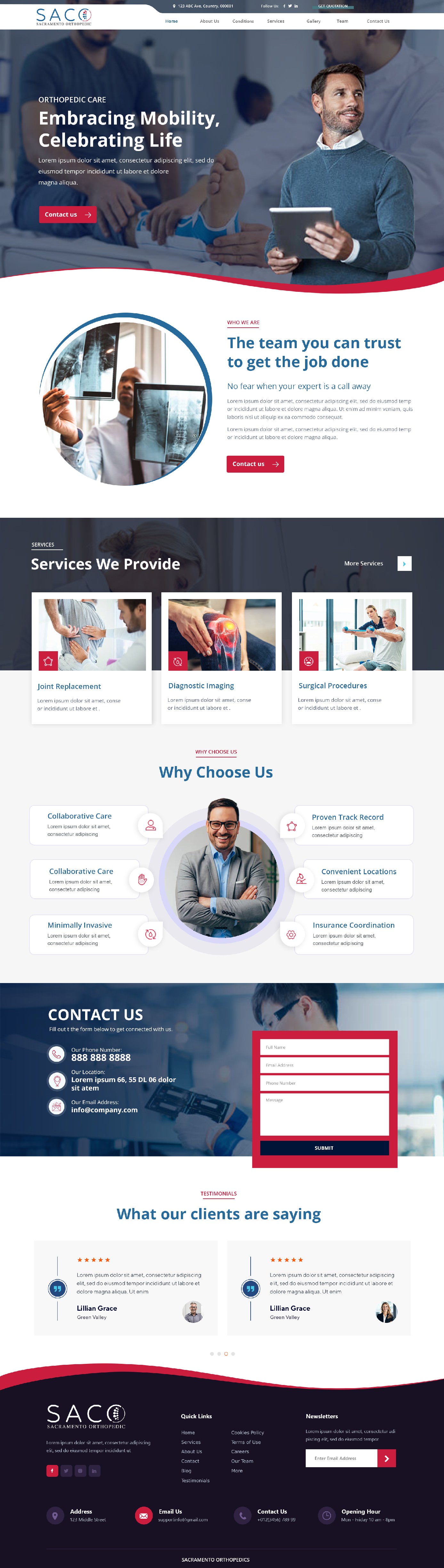 Orthopedic surgeon website example by One Eleven Web Design