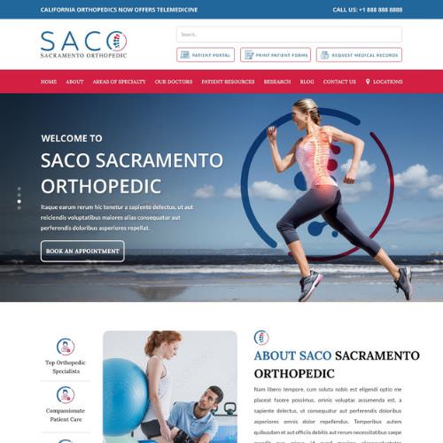 Orthopedic surgeon website example by One Eleven Web Design