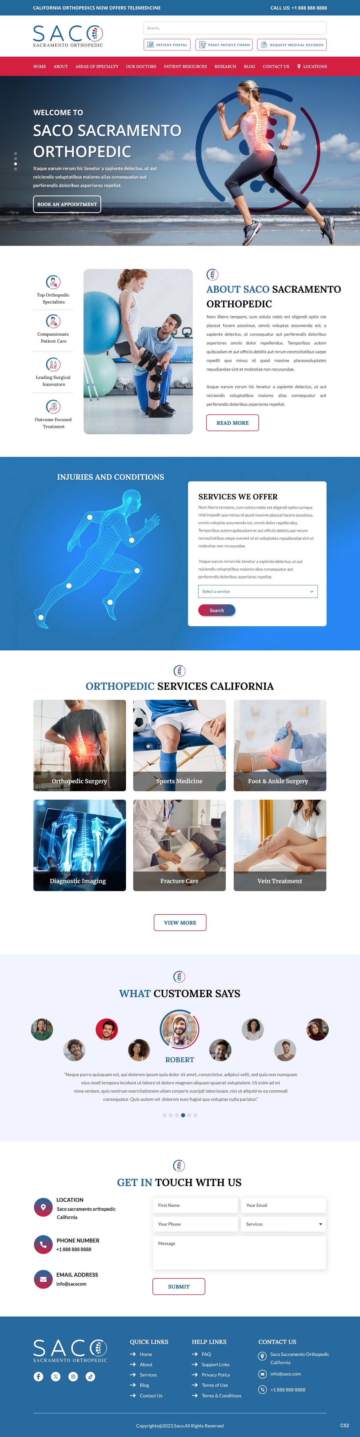 Orthopedic surgeon website example by One Eleven Web Design