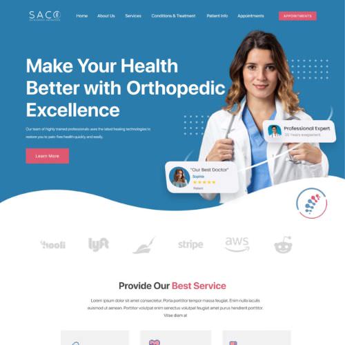 Orthopedic surgeon website example by One Eleven Web Design