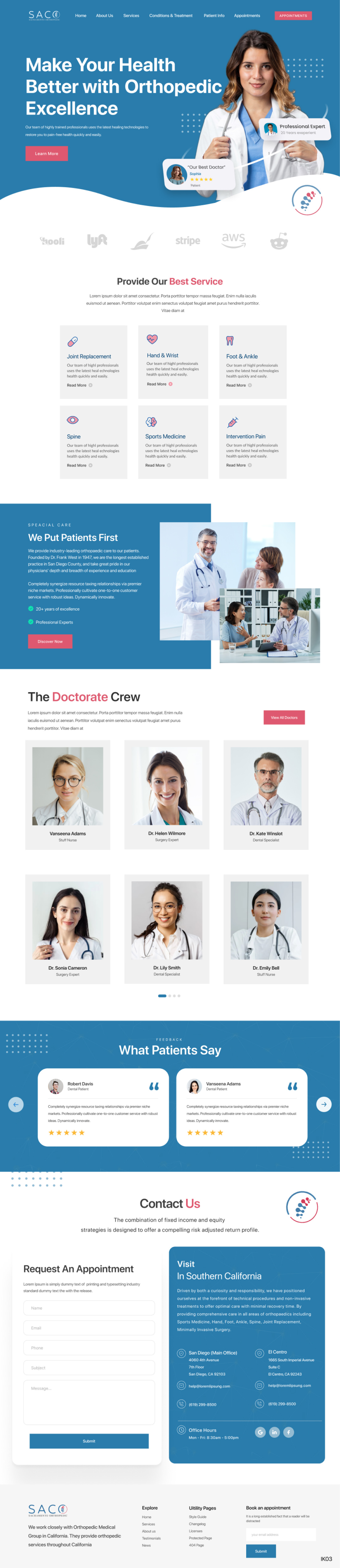 Orthopedic surgeon website example by One Eleven Web Design
