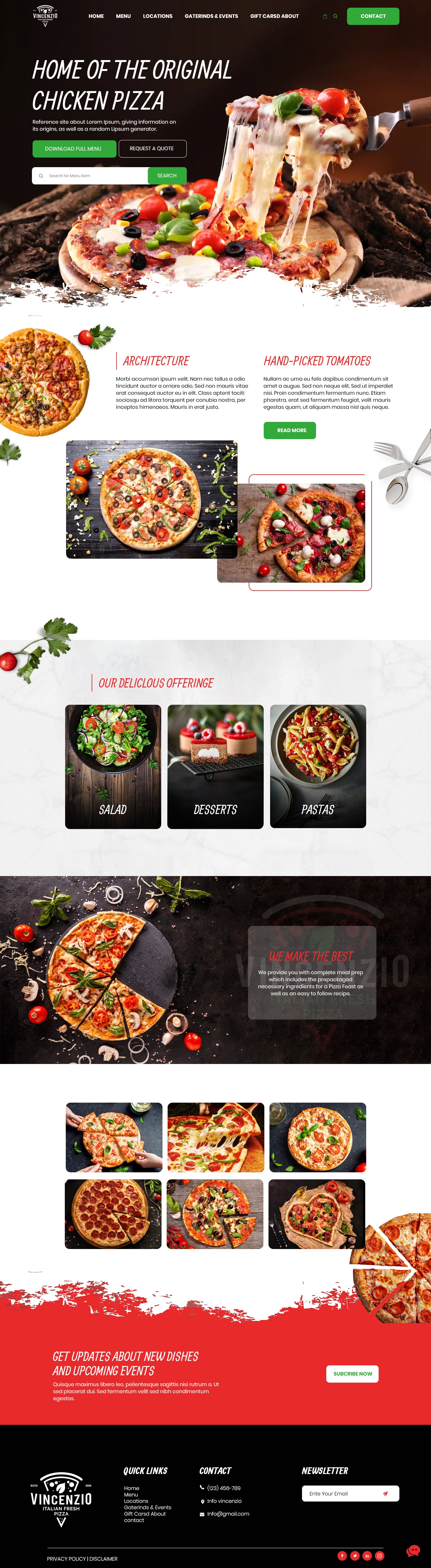 Pizzeria website example by One Eleven Web Design