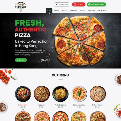 Pizzeria website example by One Eleven Web Design