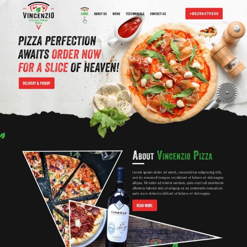 Pizzeria website example by One Eleven Web Design