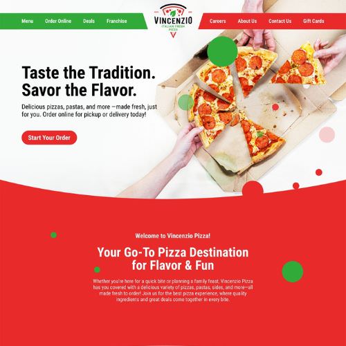 Pizzeria website example by One Eleven Web Design