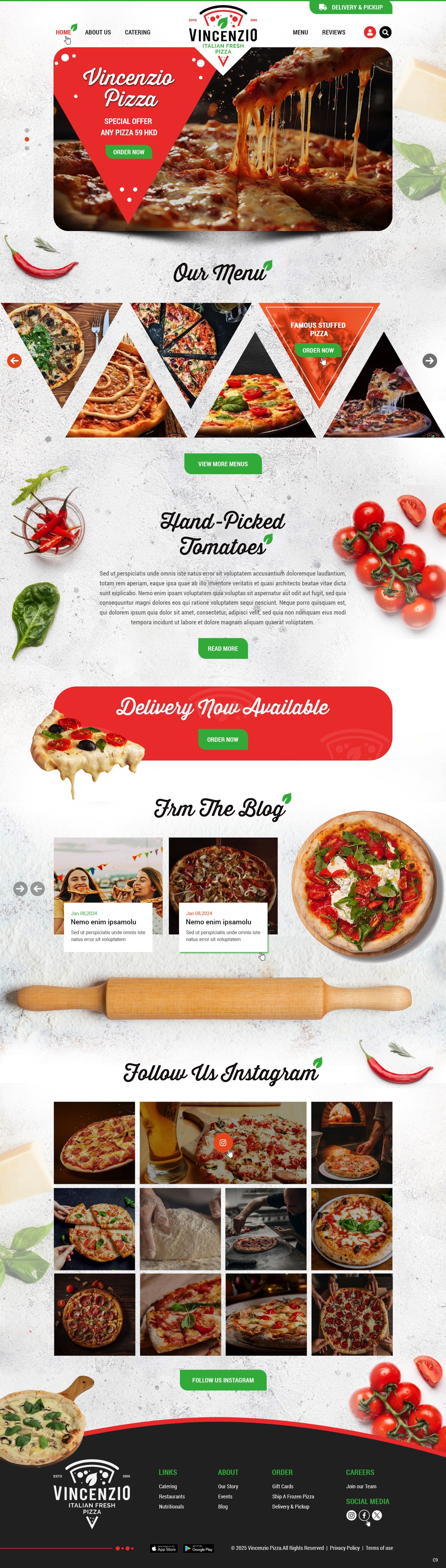 Pizzeria website example by One Eleven Web Design