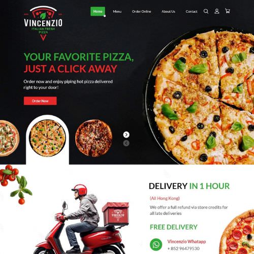 Pizzeria website example by One Eleven Web Design