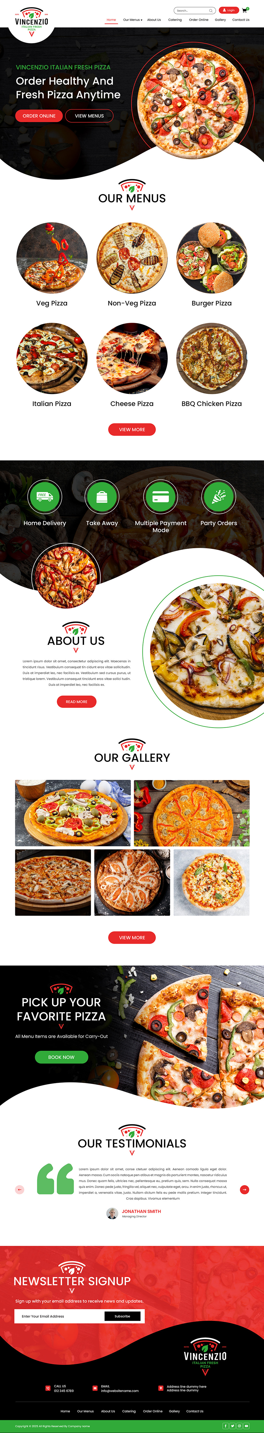 Pizzeria website example by One Eleven Web Design