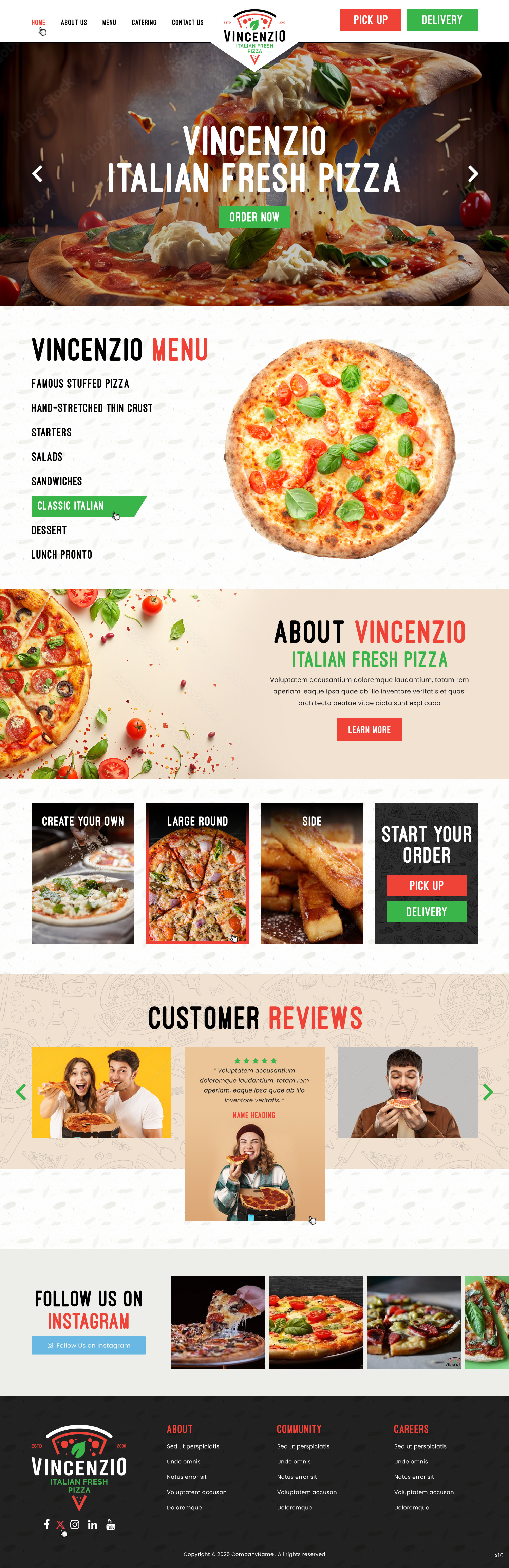 Pizzeria website example by One Eleven Web Design