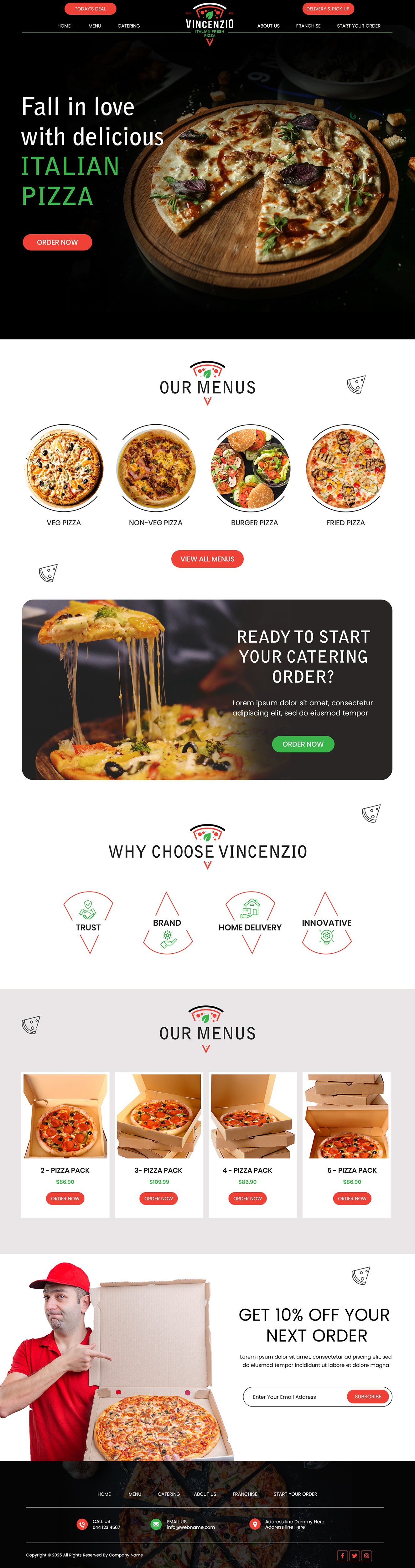Pizzeria website example by One Eleven Web Design