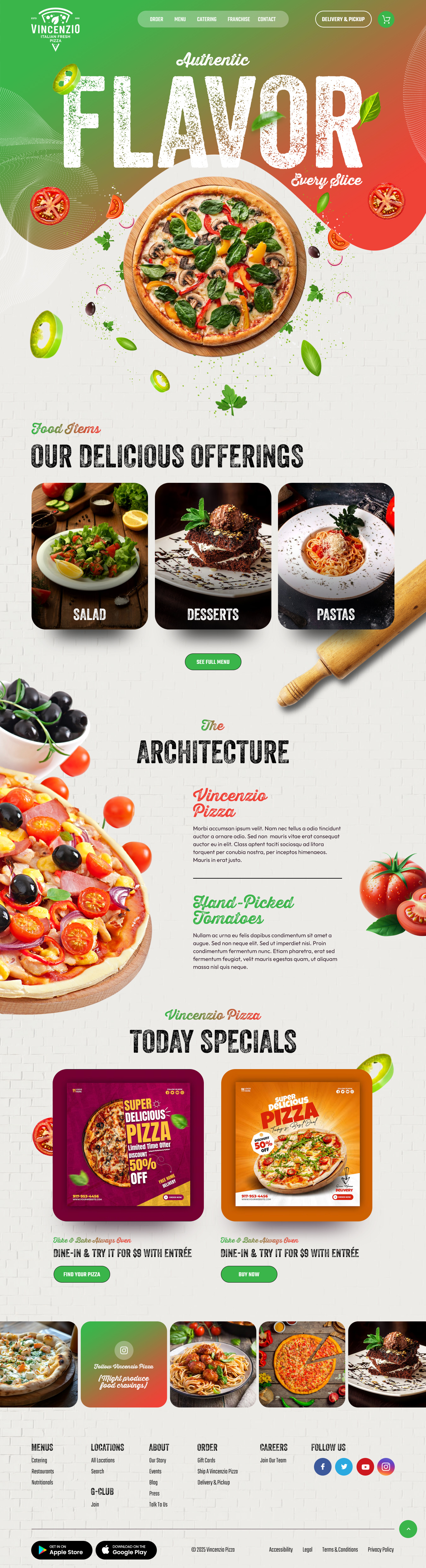 Pizzeria website example by One Eleven Web Design
