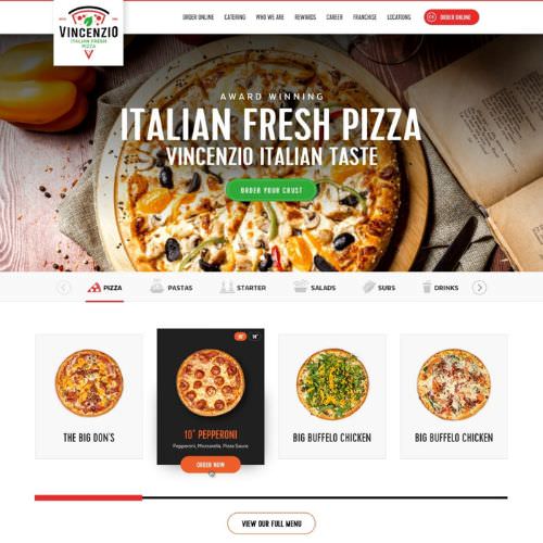 Pizzeria website example by One Eleven Web Design