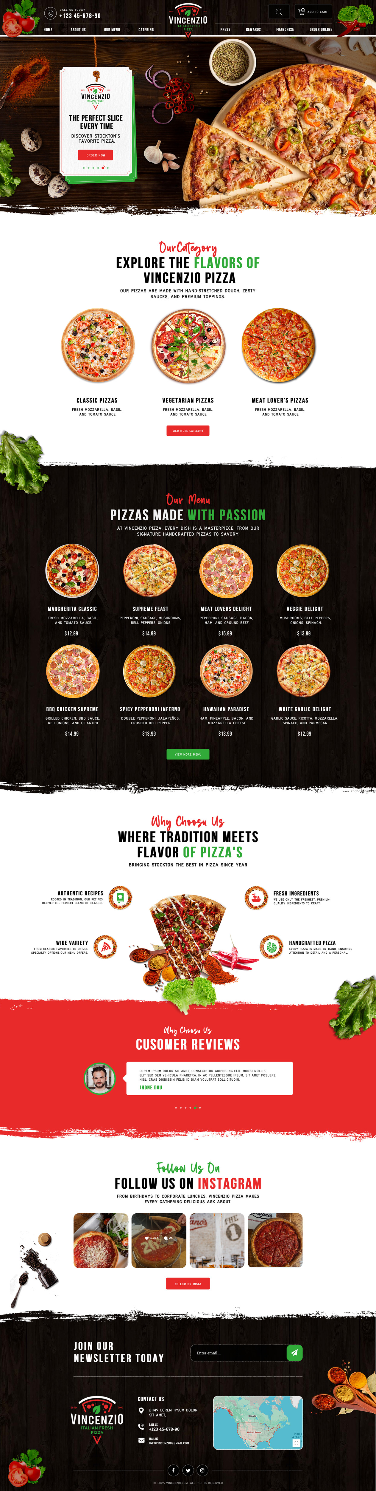 Pizzeria website example by One Eleven Web Design