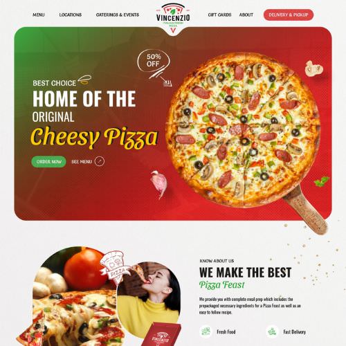 Pizzeria website example by One Eleven Web Design