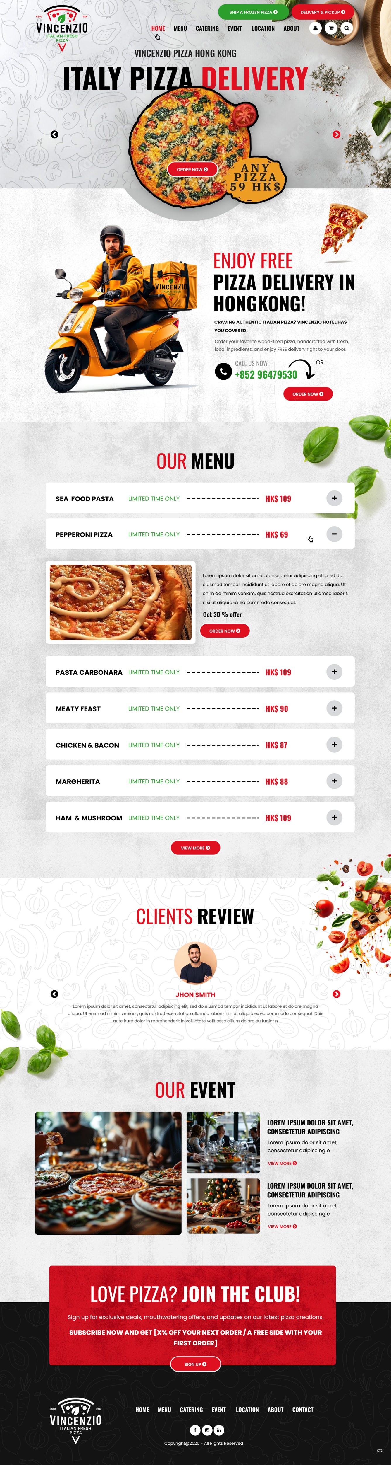 Pizzeria website example by One Eleven Web Design