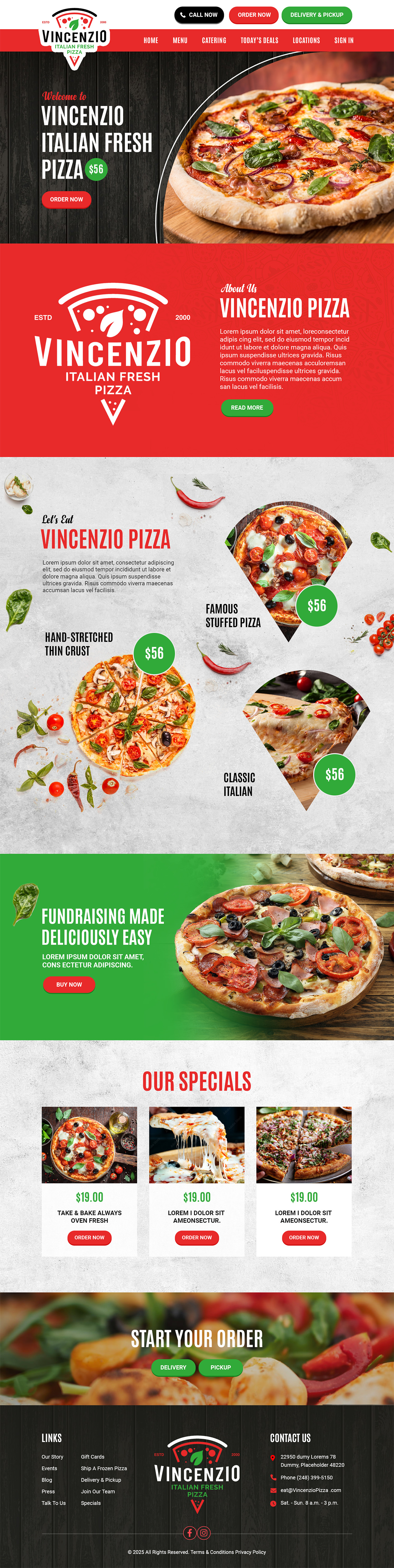 Pizzeria website example by One Eleven Web Design