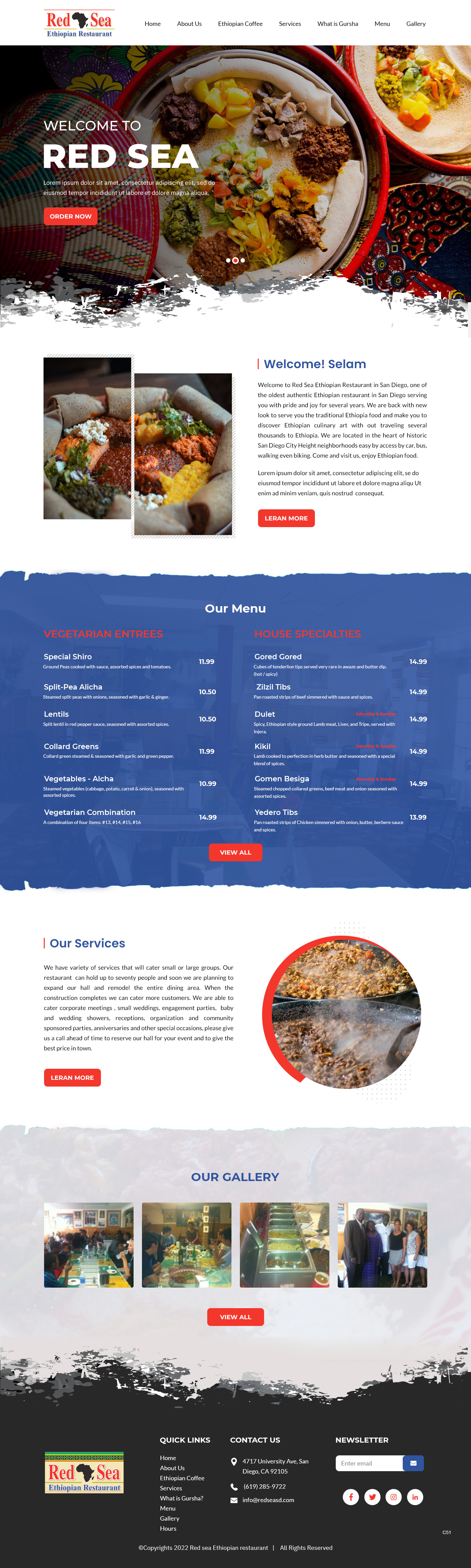 Restaurant website example by One Eleven Web Design