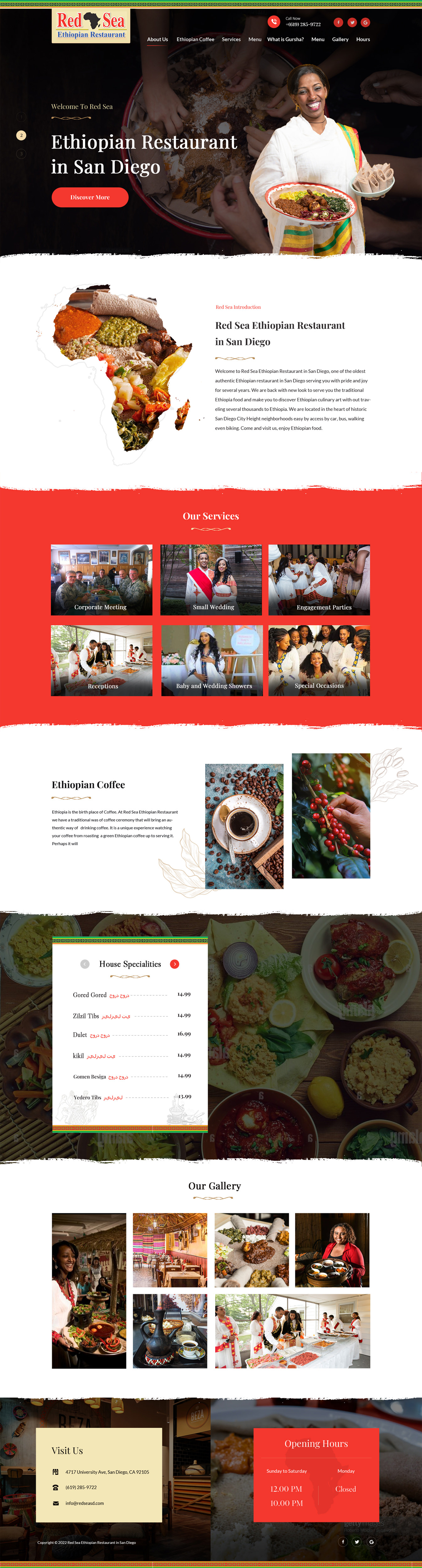 Restaurant website example by One Eleven Web Design