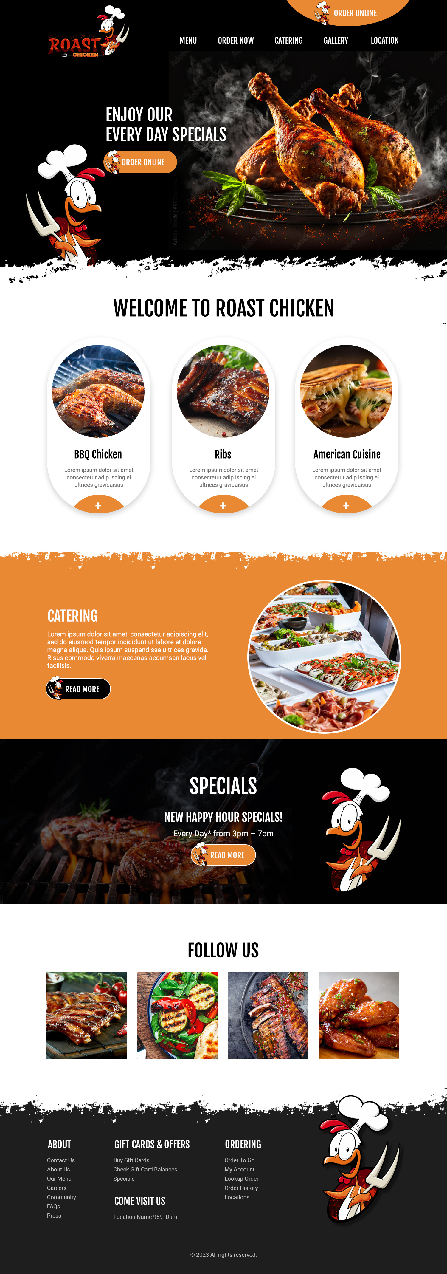 Restaurant website example by One Eleven Web Design