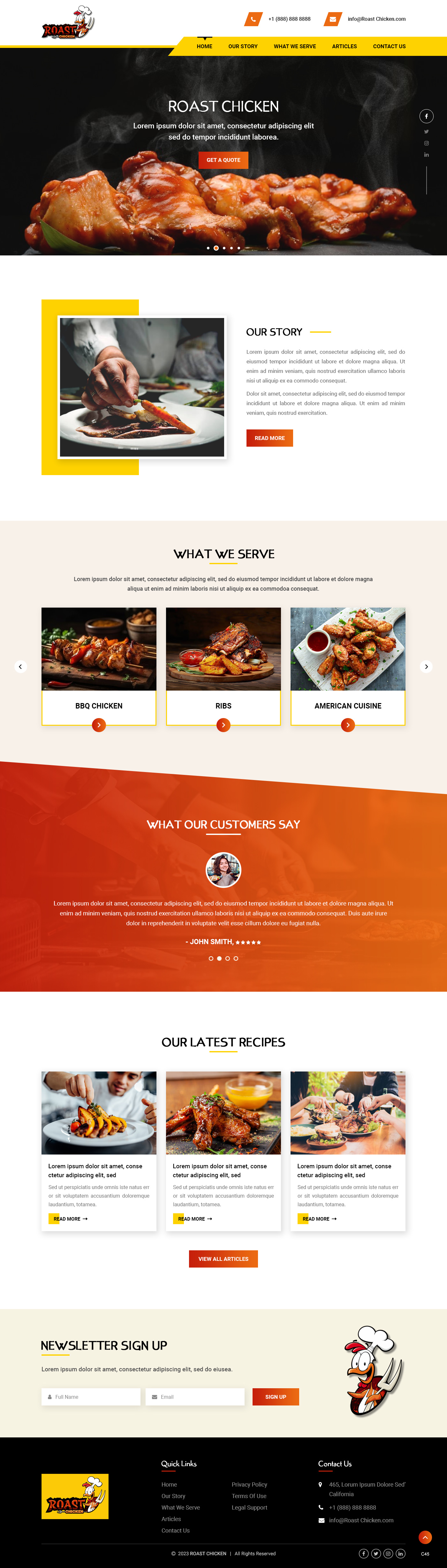 Restaurant website example by One Eleven Web Design