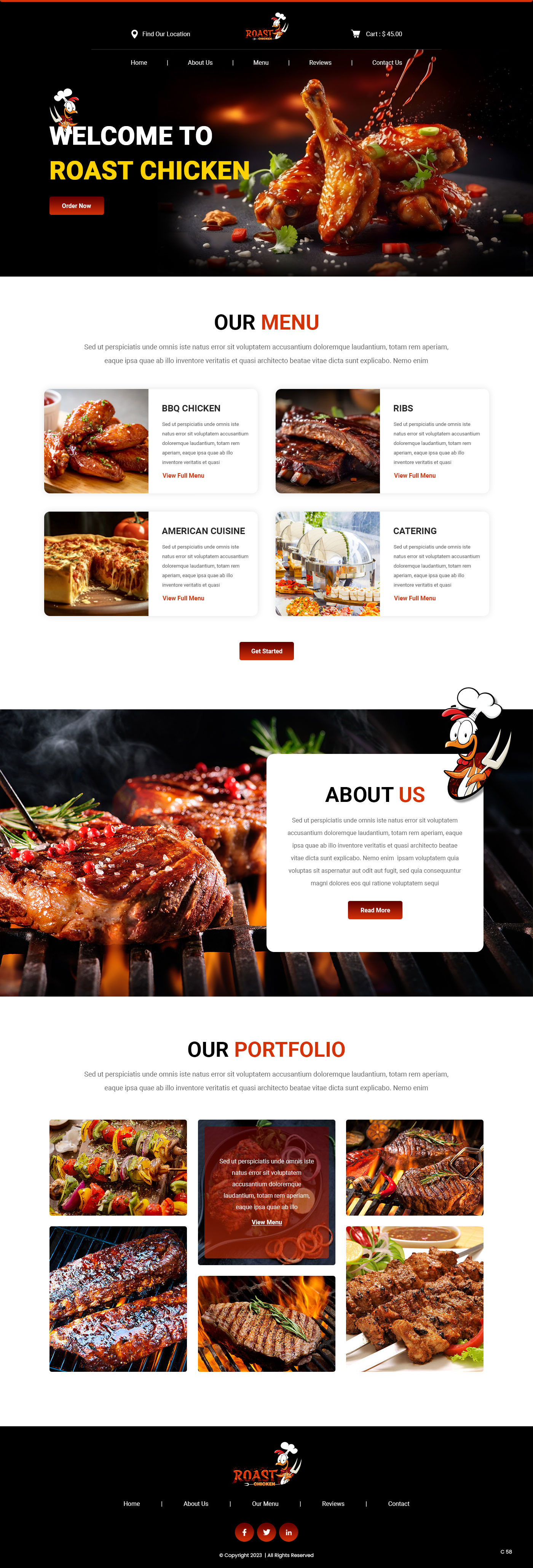 Restaurant website example by One Eleven Web Design
