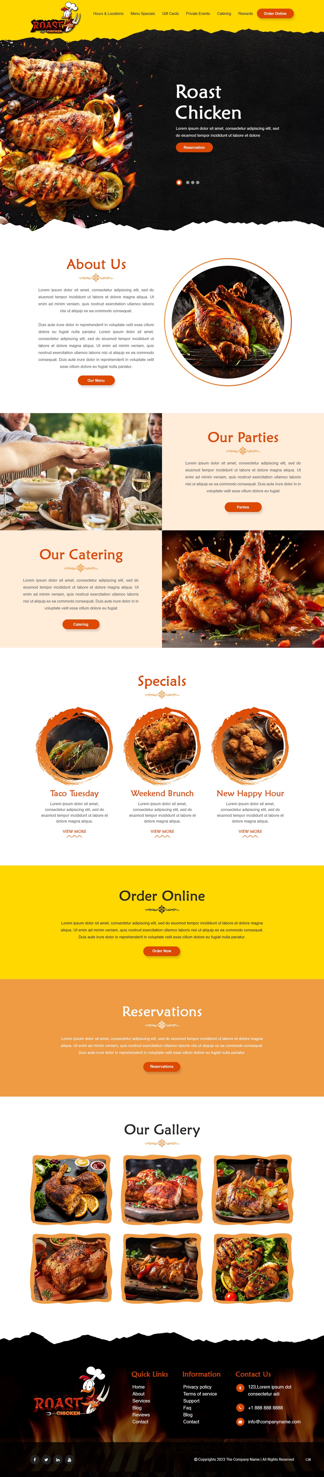 Restaurant website example by One Eleven Web Design
