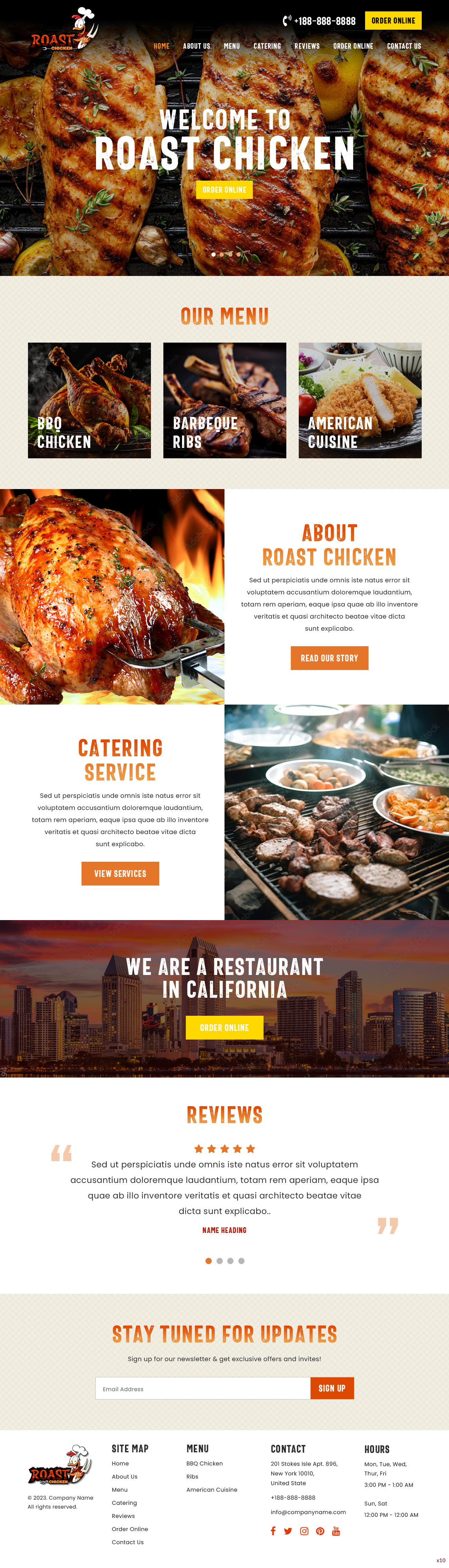 Restaurant website example by One Eleven Web Design
