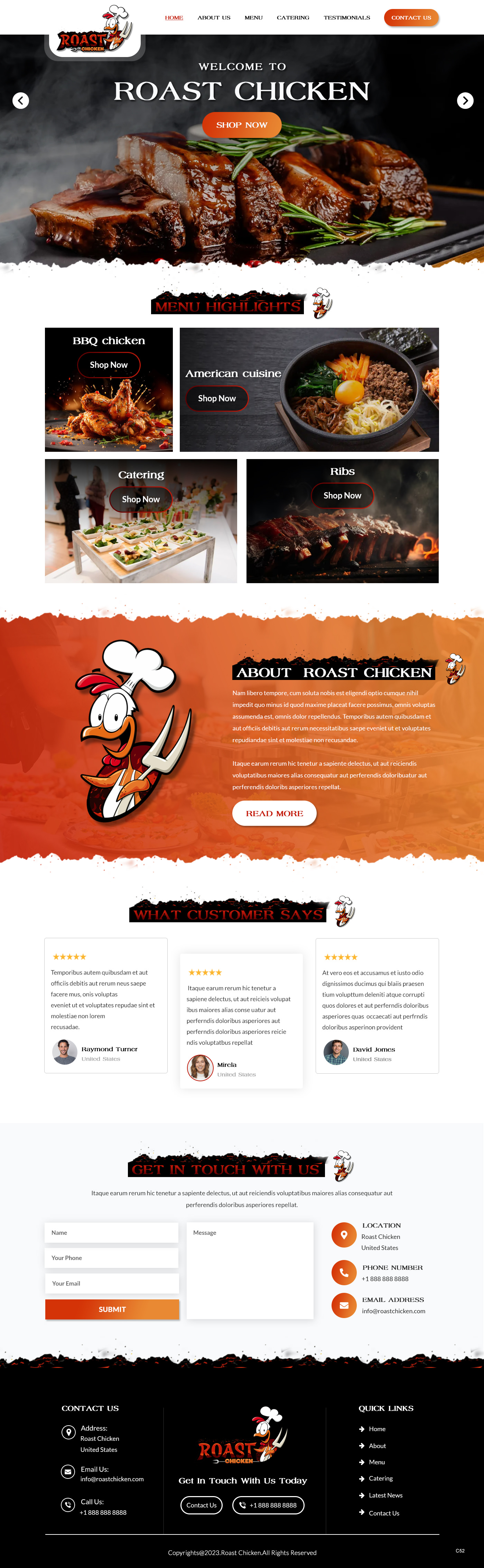 Restaurant website example by One Eleven Web Design