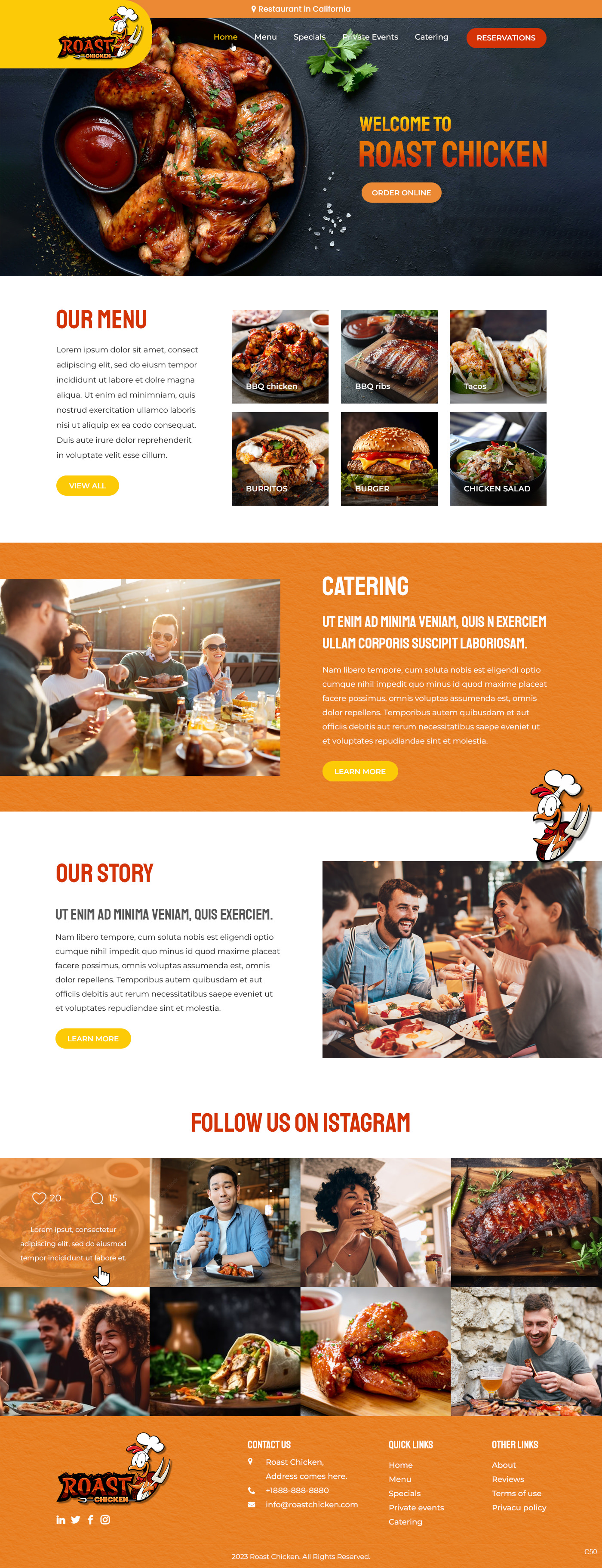 Restaurant website example by One Eleven Web Design