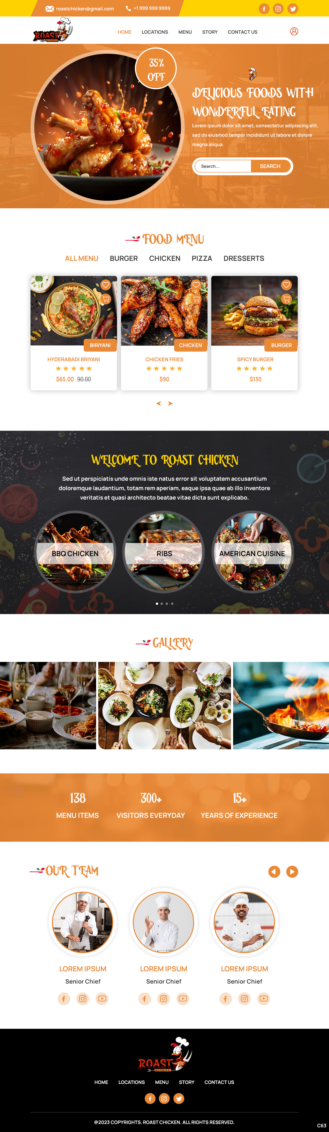 Restaurant website example by One Eleven Web Design