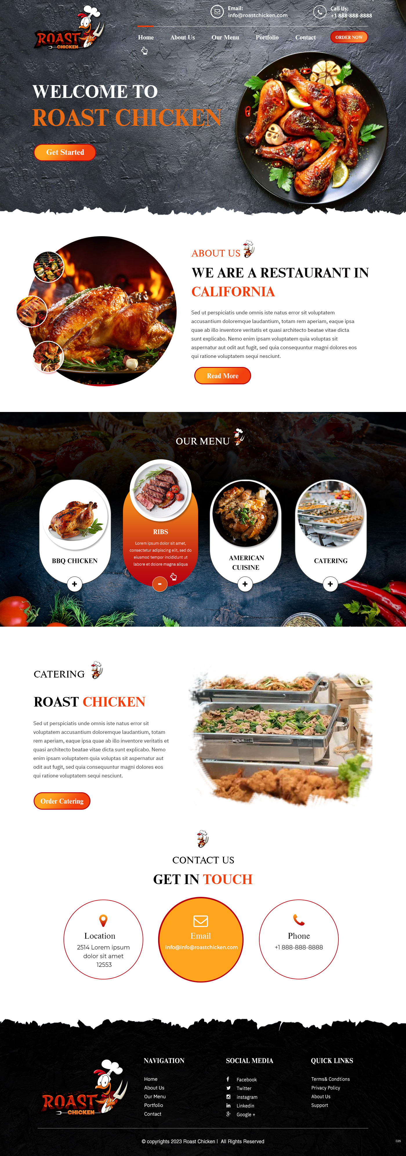 Restaurant website example by One Eleven Web Design