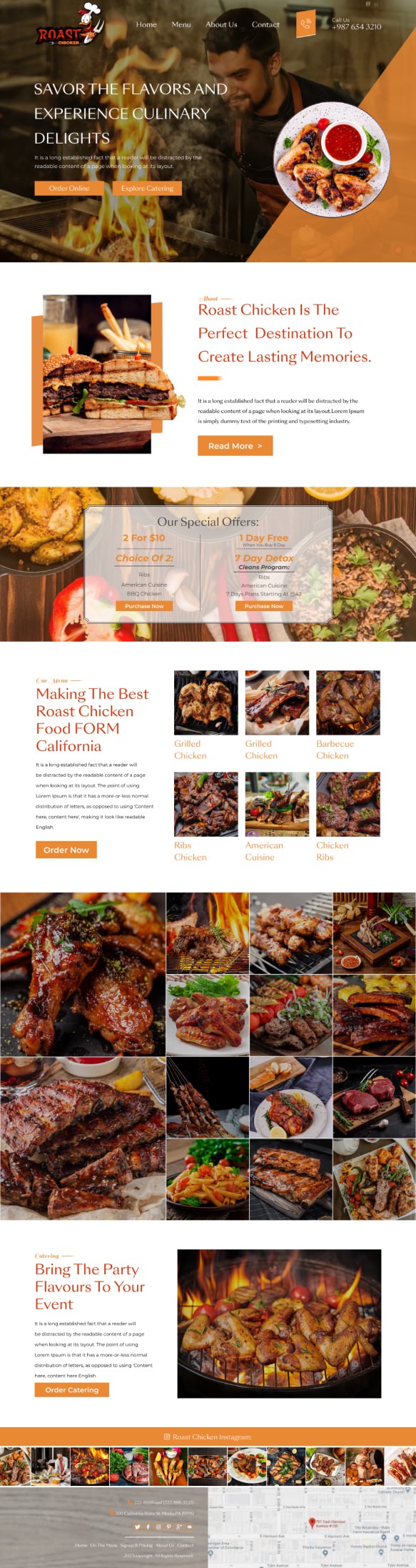 Restaurant website example by One Eleven Web Design