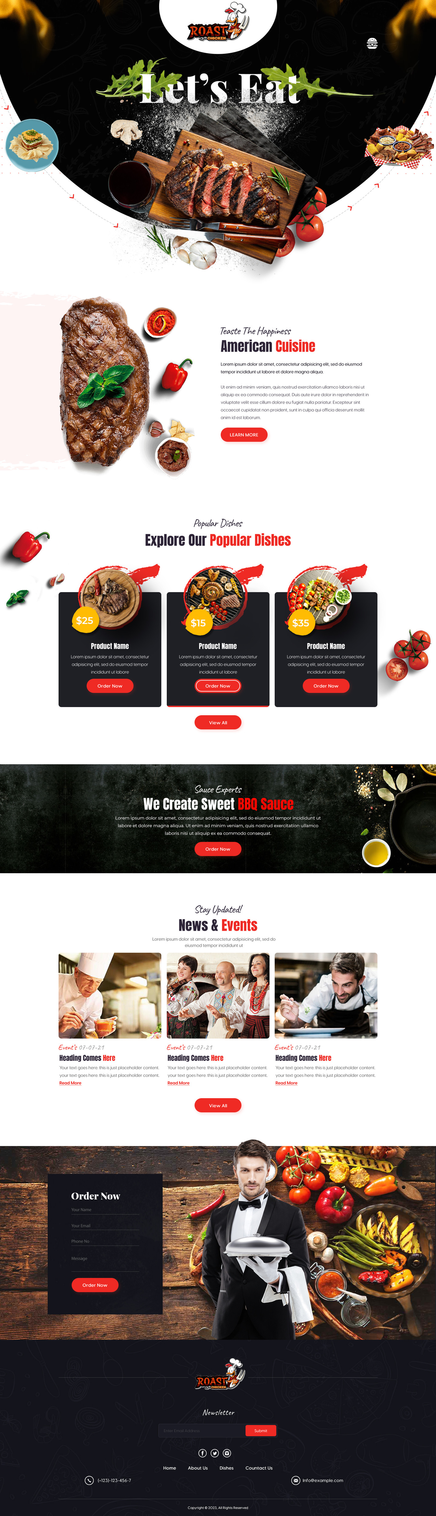 Restaurant website example by One Eleven Web Design